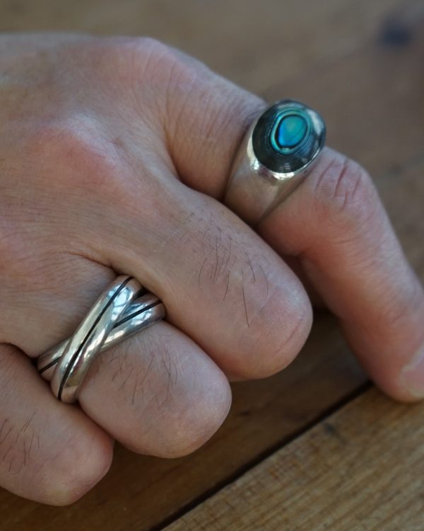Silver Double Ring / size: 9 - Image 2