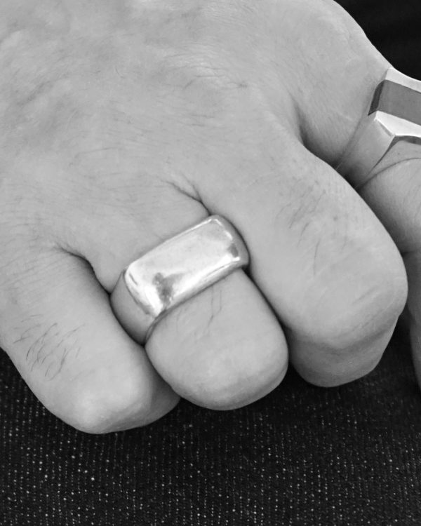 Silver Square Ring / size: 8 - Image 2