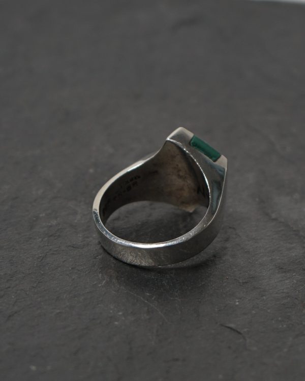 Silver Ring w/ Malachite / size: 11.5 - Image 4