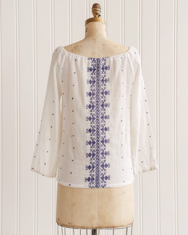 Delilah Embroidered Peasant Top - Image 3