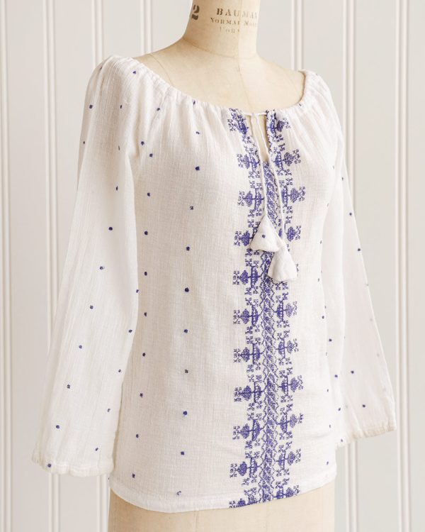 Delilah Embroidered Peasant Top - Image 4