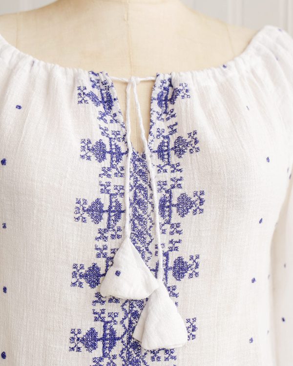 Delilah Embroidered Peasant Top - Image 2