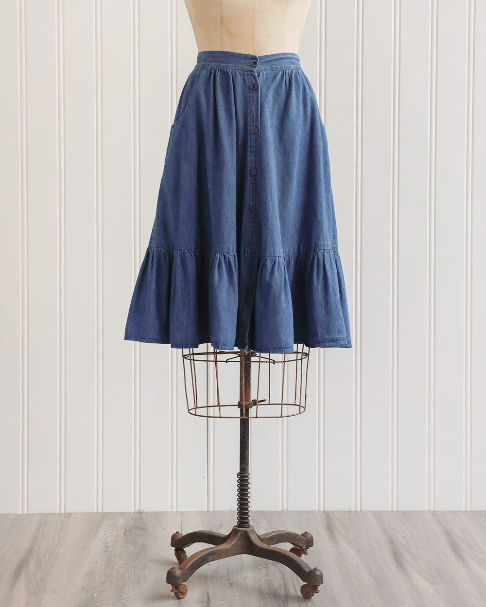Port Ewen High Waisted Denim Button Up Skirt